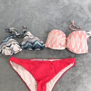 Eberjey Bundle of two Bikini Tops & One bottom All Size S New